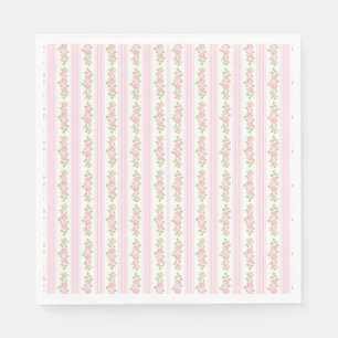 Rosa Vintage Fancy Blumige Party-Dessert Serviette