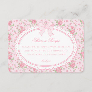 Rosa Vintage Fancy Floral Rezept teilen Begleitkarte