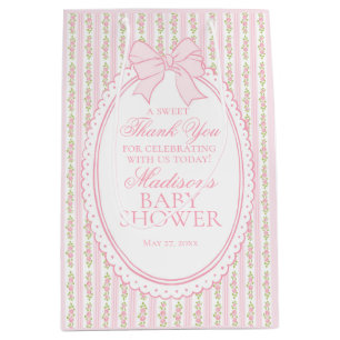 Rosa Vintage Fancy Florale Babyparty Geschenke Mittlere Geschenktüte