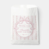 Rosa Vintage Fancy Florales Babyshower-Dessert Geschenktütchen (Vorderseite)