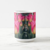 Rosa Vintage Federtulpen Kaffeetasse (Mittel)