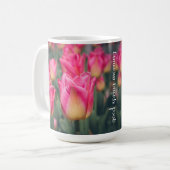 Rosa Vintage Federtulpen Kaffeetasse (Vorderseite Links)