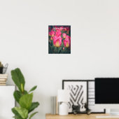 Rosa Vintage Federtulpen Poster (Heimbüro)