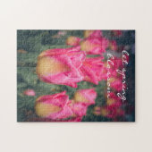 Rosa Vintage Federtulpen Puzzle (Horizontal)