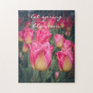 Rosa Vintage Federtulpen Puzzle