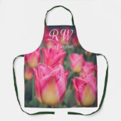 Rosa Vintage Federtulpen Schürze (Vorderseite)