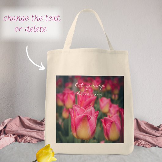 Rosa Vintage Federtulpen Tragetasche