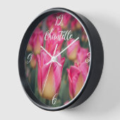Rosa Vintage Federtulpen Uhr (Winkel)