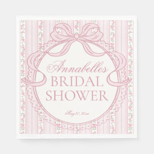 Rosa Vintage-Feierliche Florale Brautparty-Dessert Serviette
