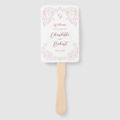 Rosa Vintage Flourish-Monogramm Hochzeitsprogramm Fächer (Vorderseite)