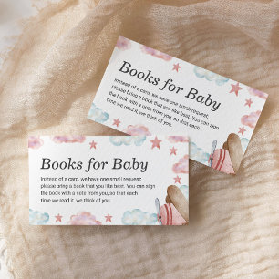 Rosa Vintage-Flugzeug-Bücher für Baby-Baby-Party Begleitkarte