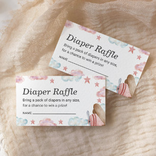 Rosa Vintage-Flugzeug-Windel-Raffle-Baby-Party Begleitkarte