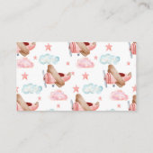 Rosa Vintage Flugzeugbücher für Babydusche Begleitkarte (Rückseite)