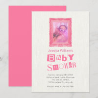 Rosa Vintage-Fotorahmen-Baby-Party