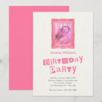 Rosa Vintage-Fotorahmen Geburtstag