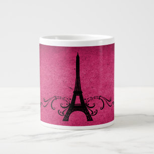 Rosa Vintage Französischer Schwung Jumbo-Tasse