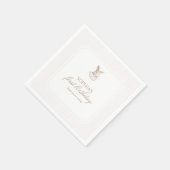 Rosa Vintage-Hase: Ein Hase wird Eins Serviette (Ecke)