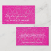 Rosa Vintage Hintergrund-Geschäfts-Karten Visitenkarte (Vorne/Hinten)