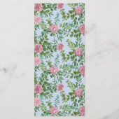 Rosa Vintage Hochzeit Menükarte (Rückseite)