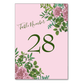 Rosa Vintage Hochzeit Tischnummer