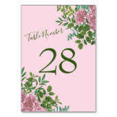 Rosa Vintage Hochzeit Tischnummer (Vorderseite)