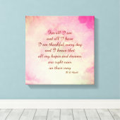 Rosa Vintage Inspirationsworte Leinwand (Insitu (Holzboden))