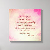 Rosa Vintage Inspirationsworte Leinwand (Vorderseite)