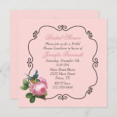 Rosa Vintage Inspirierte Brautdusche Einladung (Vorne/Hinten)