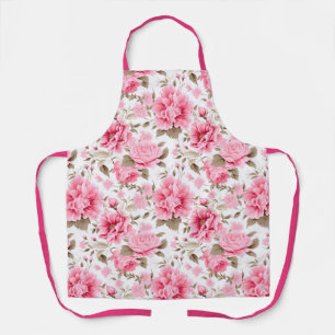 Rosa Vintage-inspirierte Floral  Schürze
