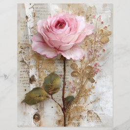 Rosa Vintage-Junk-Journal-Schrappbuch-Papier