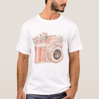 rosa Vintage Kamera T-Shirt