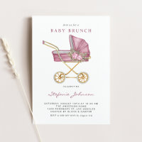 Rosa Vintage Kinderwagen It's a Girl Baby Brunch