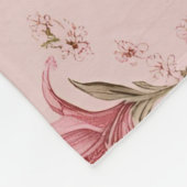 Rosa Vintage Lilien Blumencotagecore Fleecedecke (Ecke)