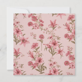 Rosa Vintage Lilien Blumencotagecore Karte