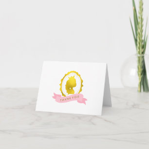 Rosa Vintage Miniatur-Prinzessin Thank You Notes Dankeskarte
