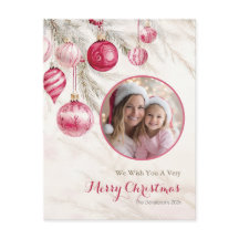 Rosa Vintage Ornamente Foto Postkarte