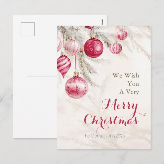 Rosa Vintage Ornamente Weihnachten (Vorne/Hinten)