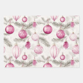 Rosa Vintage Ornamente Weihnachten Geschenkpapier Set (Vorderseite 2)