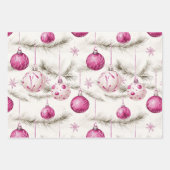 Rosa Vintage Ornamente Weihnachten Geschenkpapier Set (Vorderseite)