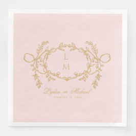 Rosa Vintage Pariser Glam Monogram Serviette