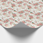 Rosa Vintage Pfingstrosen-Blumen-Blumenmuster Geschenkpapier (Ecke)