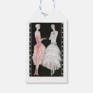Rosa Vintage Prallplatten-Schwarzweiss-Art Geschenkanhänger