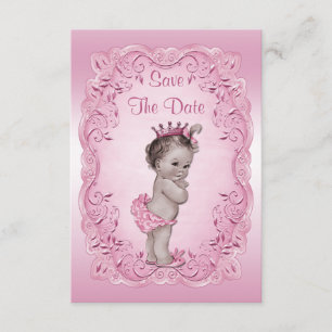 Rosa Vintage Prinzessin Save The Date Baby Shower