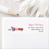 Rosa Vintage Rennbahn Rücksendeadresse (Insitu)