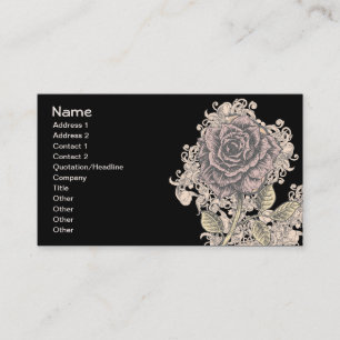 Rosa Vintage Retro Grunge Blumenmuster Visitenkarte