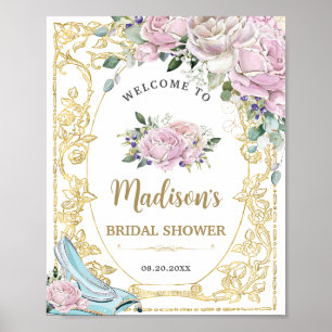 Rosa Vintage-Rosa Gold Prinzessin-Brautparty Poster