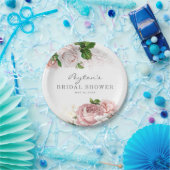 Rosa Vintage Rose Bläsernes Brautparty Weiß Pappteller (Party)