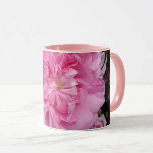 Rosa Vintage Rose Blume Tasse (VorderseiteRechts)