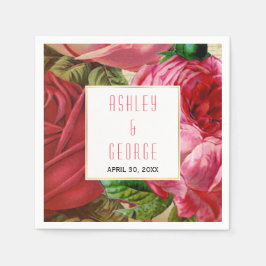 Rosa Vintage Rose Blumengarten Hochzeit Serviette