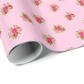 Rosa Vintage Rose Blumengeschenk Wrap Geschenkpapier (Rolleneckpunkt)